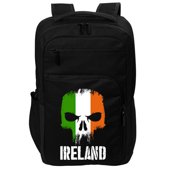 Ireland Flag Skull Irish Pride Patriotic Funny Gift Impact Tech Backpack