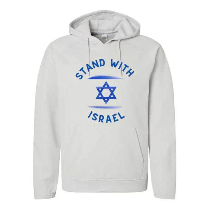 Israel Flag Supporter Stand Strong for Israel Performance Fleece Hoodie