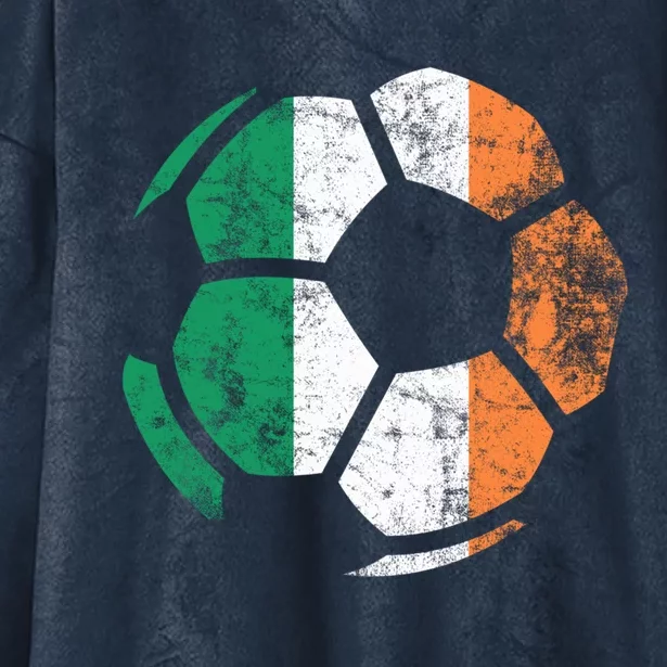 Irish Flag Soccer Football St Patrick's Day Sports Gift Hooded Wearable Blanket