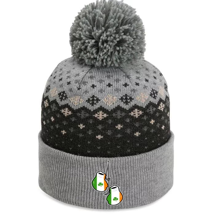 Ireland Flag Shamrock Irish boxing gloves The Baniff Cuffed Pom Beanie