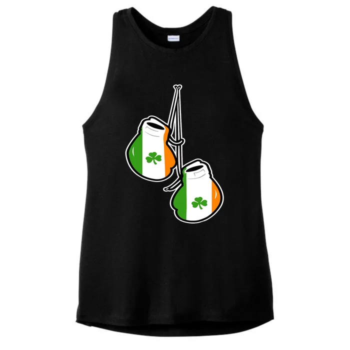 Ireland Flag Shamrock Irish boxing gloves Ladies Tri-Blend Wicking Tank