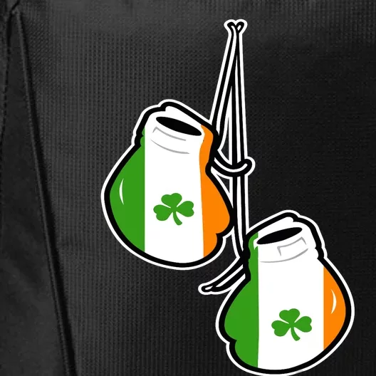 Ireland Flag Shamrock Irish boxing gloves City Backpack