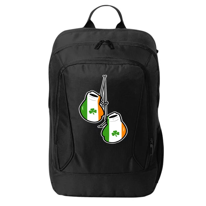 Ireland Flag Shamrock Irish boxing gloves City Backpack