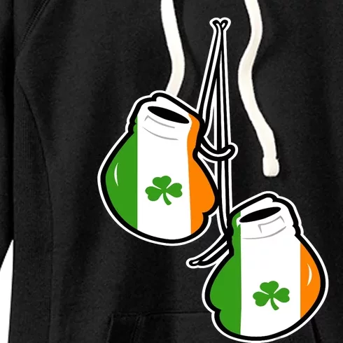 Ireland Flag Shamrock Irish boxing gloves Women's Fleece Hoodie