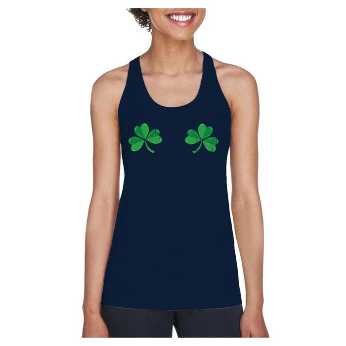 Irish Funny Shamrocks Costume Pun Meme Saint Patrick's Day Women's Racerback Tank