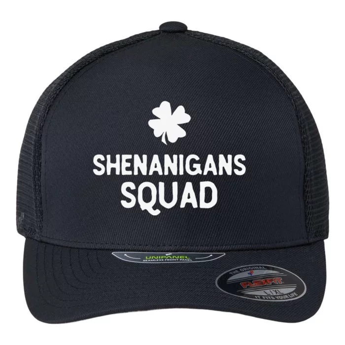 Irish Funny Shenanigans Squad  st patrick green Flexfit Unipanel Trucker Cap