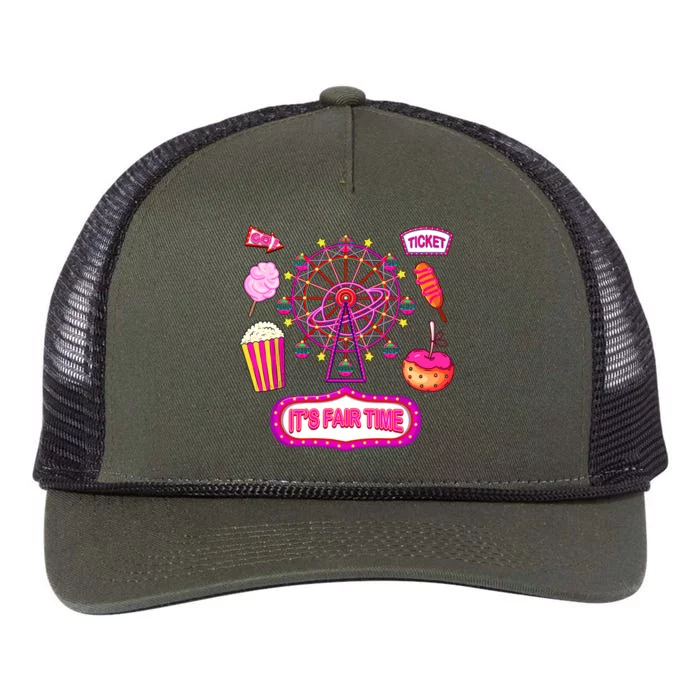 Its Fair Time Funny State Fair Ferris Wheel And Good Food Retro Rope Trucker Hat Cap