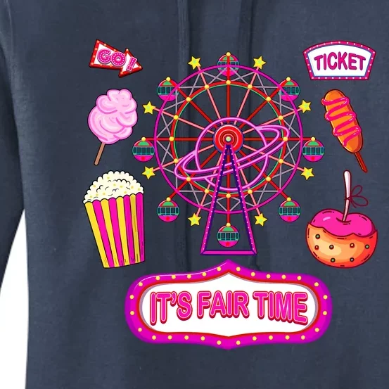 Its Fair Time Funny State Fair Ferris Wheel And Good Food Women's Pullover Hoodie