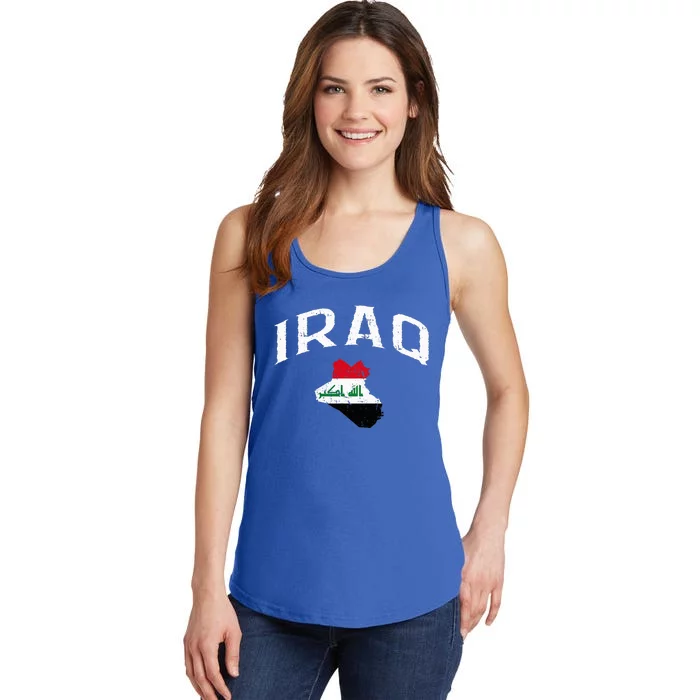 Iraq Flag Throwback Sport Souvenir Ladies Essential Tank