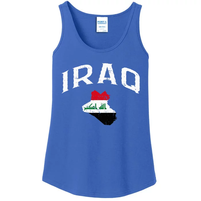 Iraq Flag Throwback Sport Souvenir Ladies Essential Tank