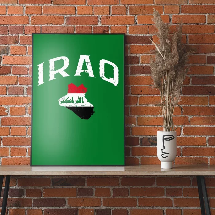 Iraq Flag Throwback Sport Souvenir Poster