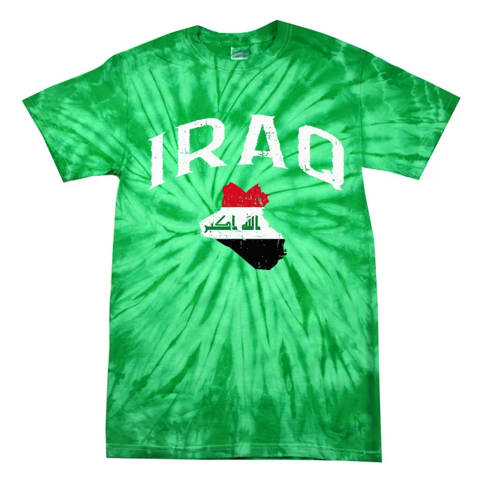 Iraq Flag Throwback Sport Souvenir Tie-Dye T-Shirt