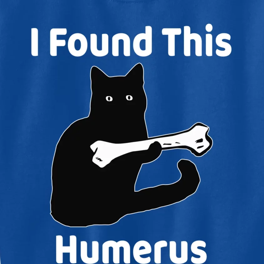 I Found This Humerus Funny Cat Lover Gift Kids Sweatshirt