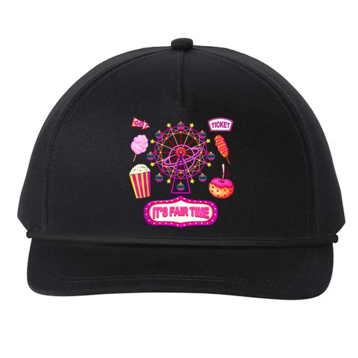 Its Fair Time Funny State Fair Ferris Wheel And Good Food Snapback Five-Panel Rope Hat