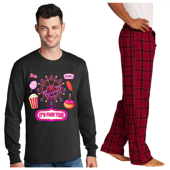 Its Fair Time Funny State Fair Ferris Wheel And Good Food Long Sleeve Pajama Set