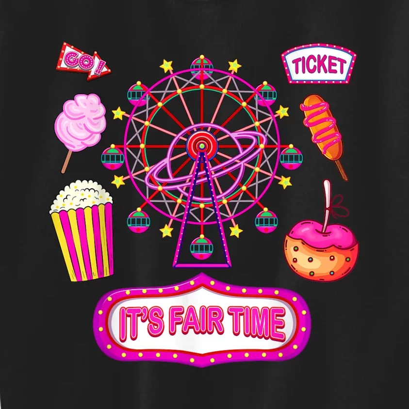 Its Fair Time Funny State Fair Ferris Wheel And Good Food Kids Sweatshirt