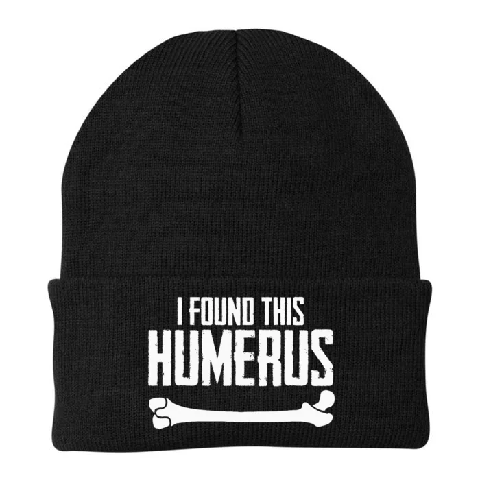 I Found This Humerus Bone Pun Skeleton Humorous Knit Cap Winter Beanie