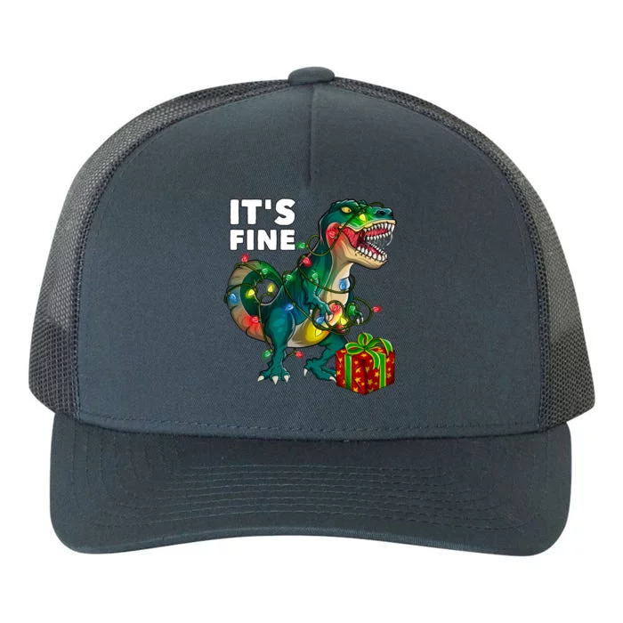 ItS Fine Tree Rex Christmas Lights Funny Christmas T Rex Gift Yupoong Adult 5-Panel Trucker Hat