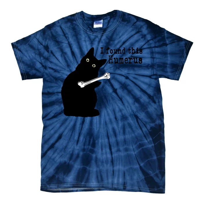 I Found This Humerus Humorous, Cat Lover Tie-Dye T-Shirt