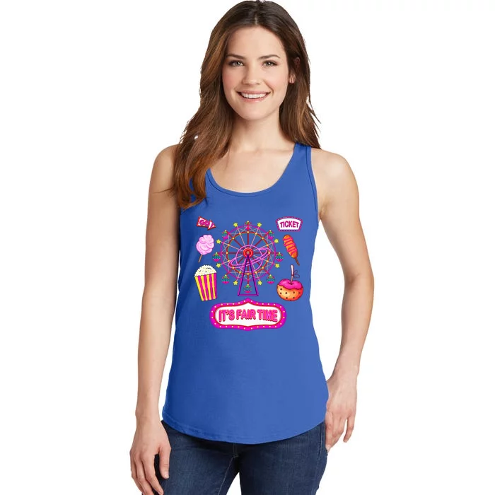 Its Fair Time Funny State Fair Ferris Wheel And Good Food Ladies Essential Tank