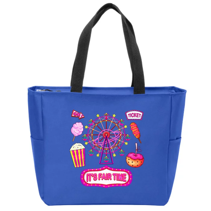 Its Fair Time Funny State Fair Ferris Wheel And Good Food Zip Tote Bag