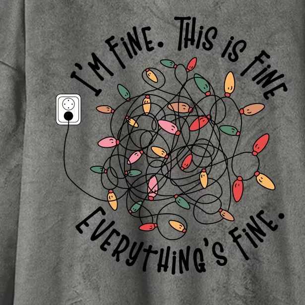 Im Fine This Is Fine Everything Is Fine Funny Christmas Hooded Wearable Blanket