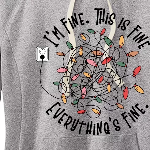 Im Fine This Is Fine Everything Is Fine Funny Christmas Women's Fleece Hoodie