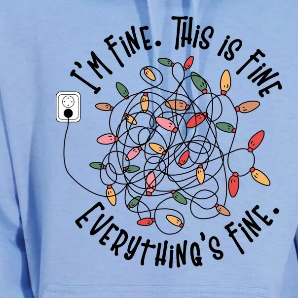 Im Fine This Is Fine Everything Is Fine Funny Christmas Unisex Surf Hoodie