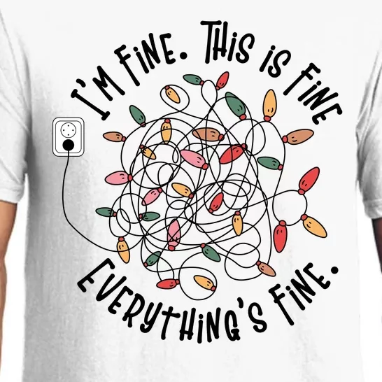 Im Fine This Is Fine Everything Is Fine Funny Christmas Pajama Set