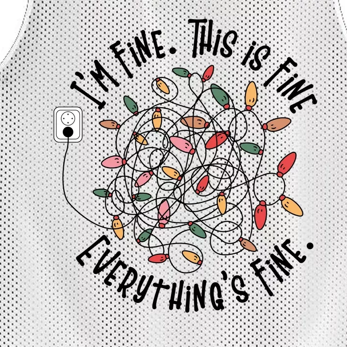 Im Fine This Is Fine Everything Is Fine Funny Christmas Mesh Reversible Basketball Jersey Tank