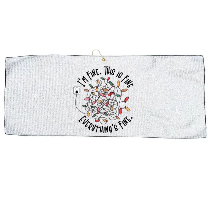 Im Fine This Is Fine Everything Is Fine Funny Christmas Large Microfiber Waffle Golf Towel