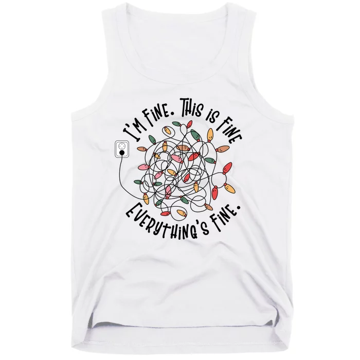 Im Fine This Is Fine Everything Is Fine Funny Christmas Tank Top