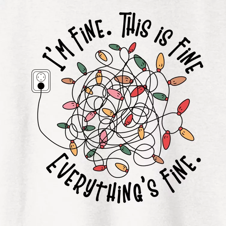 Im Fine This Is Fine Everything Is Fine Funny Christmas Women's Crop Top Tee