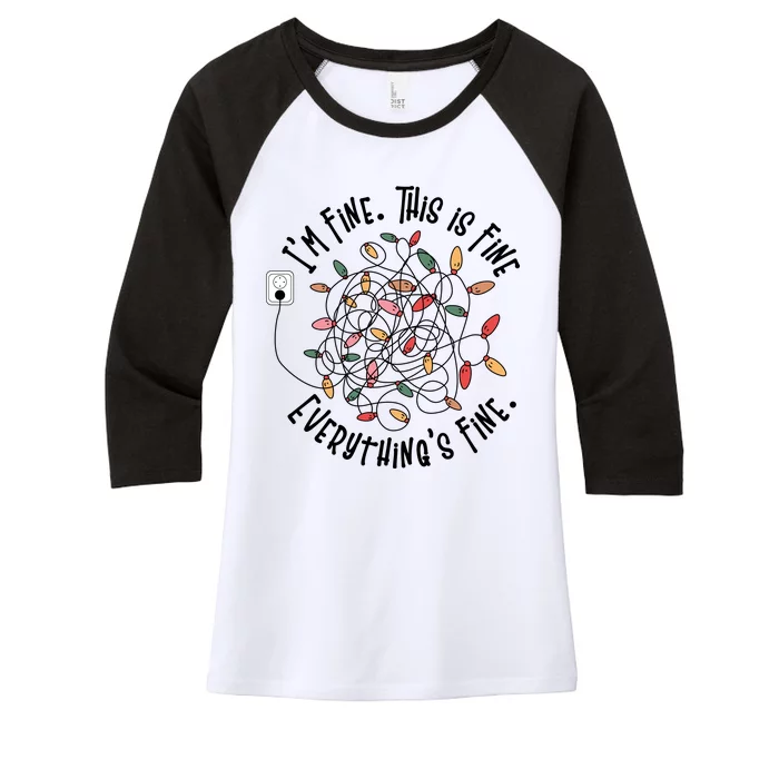 Im Fine This Is Fine Everything Is Fine Funny Christmas Women's Tri-Blend 3/4-Sleeve Raglan Shirt