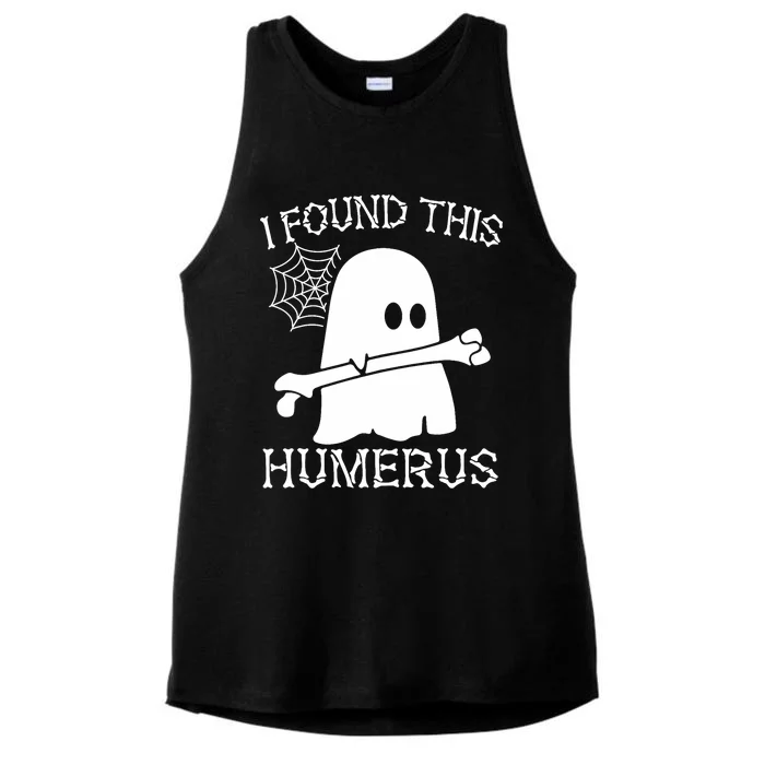 I Found This Humerus Halloween Ghost Humorous Saying Funny Ladies Tri-Blend Wicking Tank