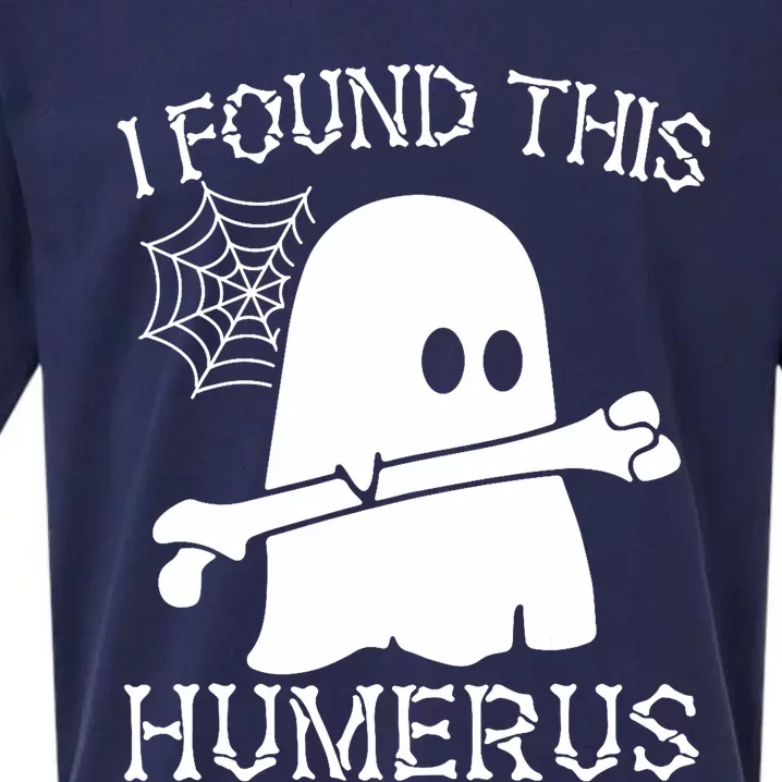 I Found This Humerus Halloween Ghost Humorous Saying Funny Sueded Cloud Jersey T-Shirt