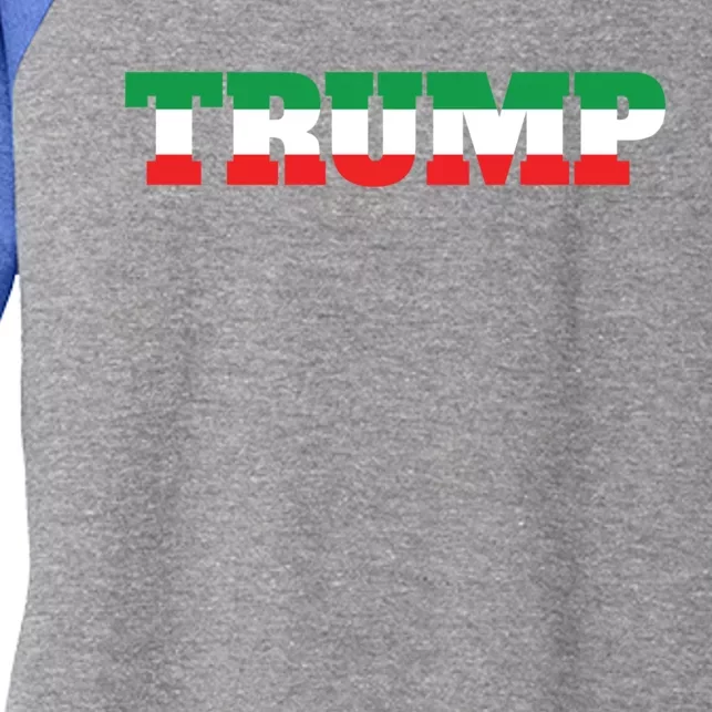 Italians For Trump Italiano Supporter Italy National Flag Cute Gift Women's Tri-Blend 3/4-Sleeve Raglan Shirt