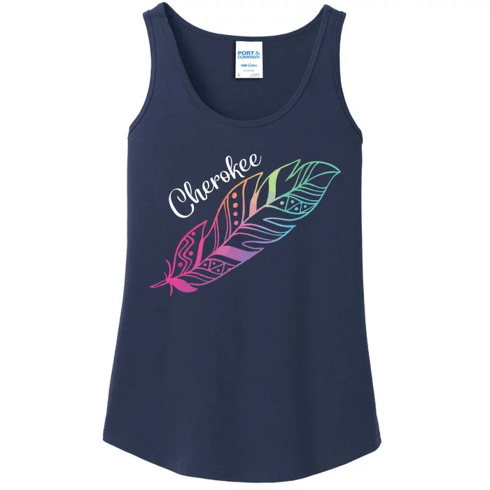 Indigenous Feather Tee Native American Cherokee Tribe Ladies Essential Tank