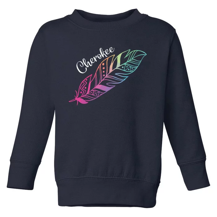 Indigenous Feather Tee Native American Cherokee Tribe Toddler Sweatshirt