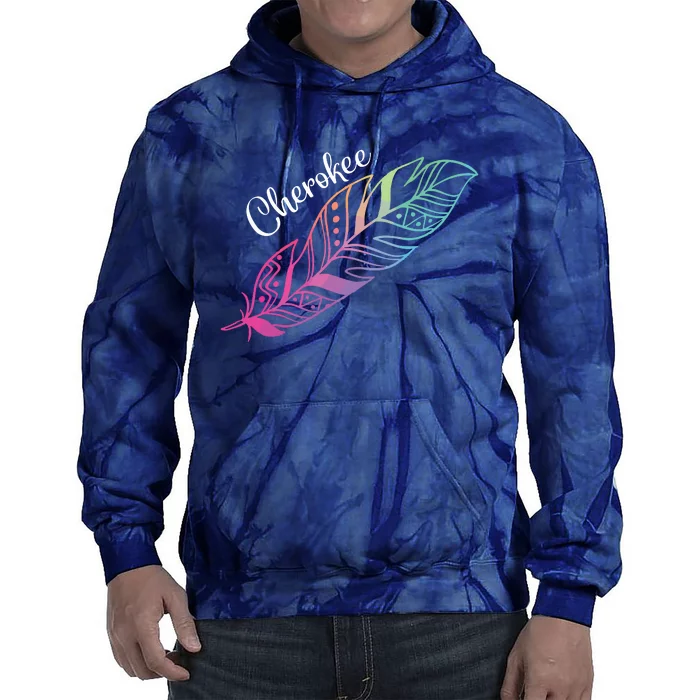 Indigenous Feather Tee Native American Cherokee Tribe Tie Dye Hoodie