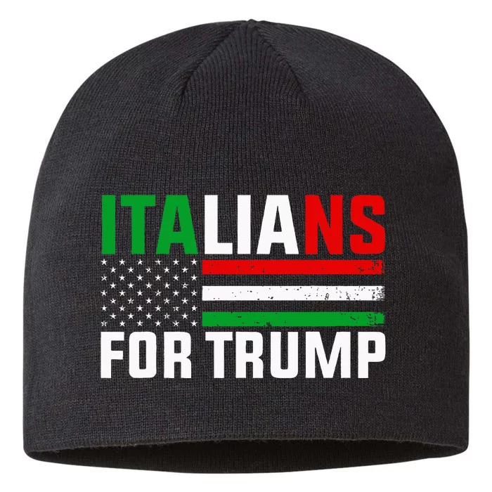 Italians For Trump Usa Flag Trump 2024 Elections Pro Trump 8 1/2in Sustainable Knit Beanie