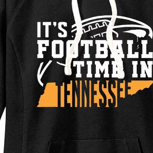 ItS Football Time In Tennessee Orange And White Women's Fleece Hoodie