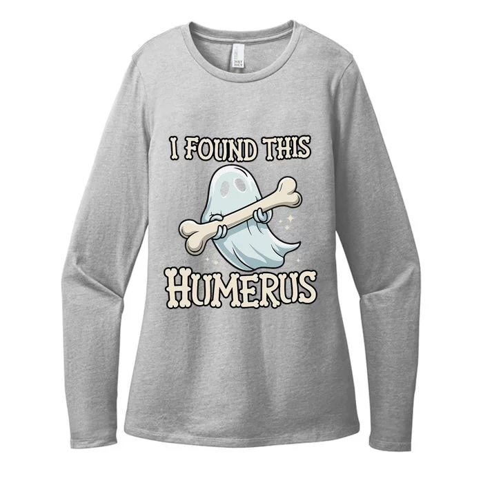 I Found This Humerus Halloween Ghost Bone Humorous Funny Womens CVC Long Sleeve Shirt