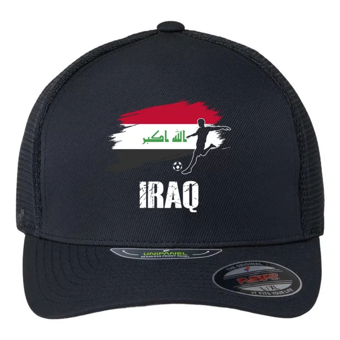 Iraq Football Team Player Flag Flexfit Unipanel Trucker Cap