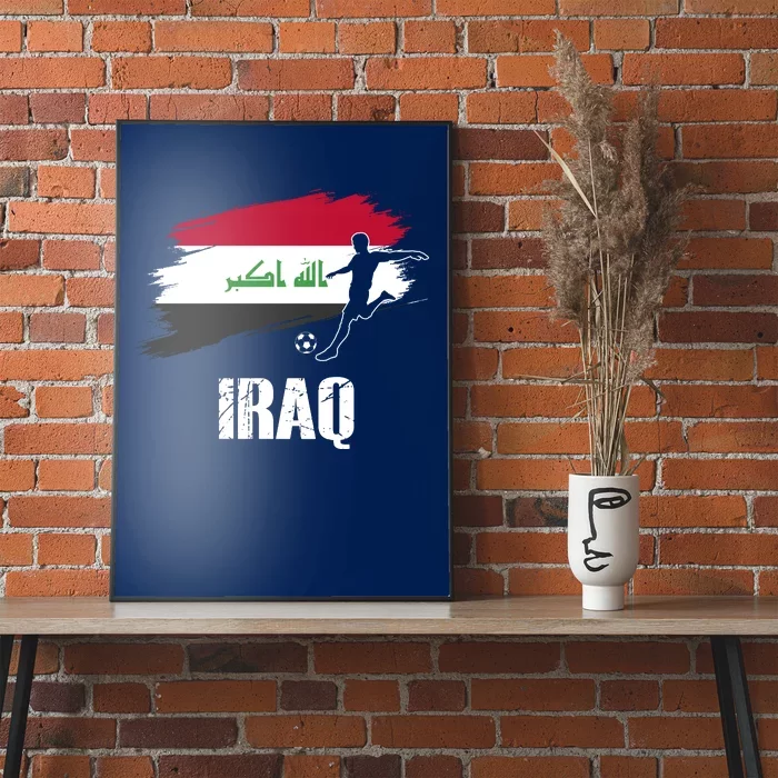 Iraq Football Team Player Flag Poster