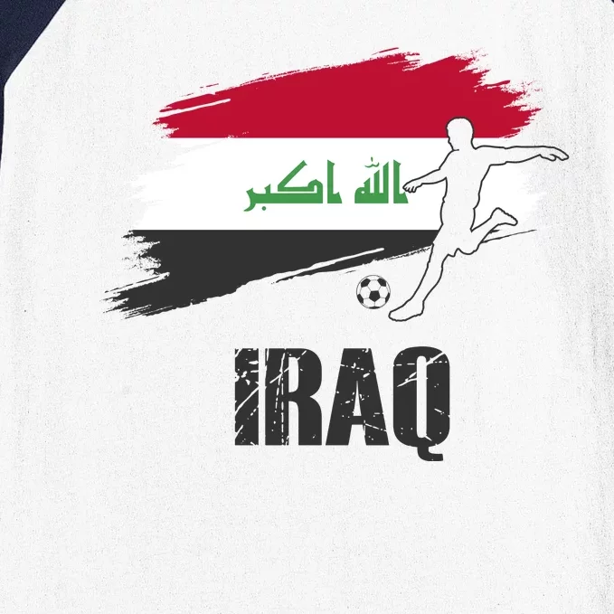 Iraq Football Team Player Flag Baseball Sleeve Shirt