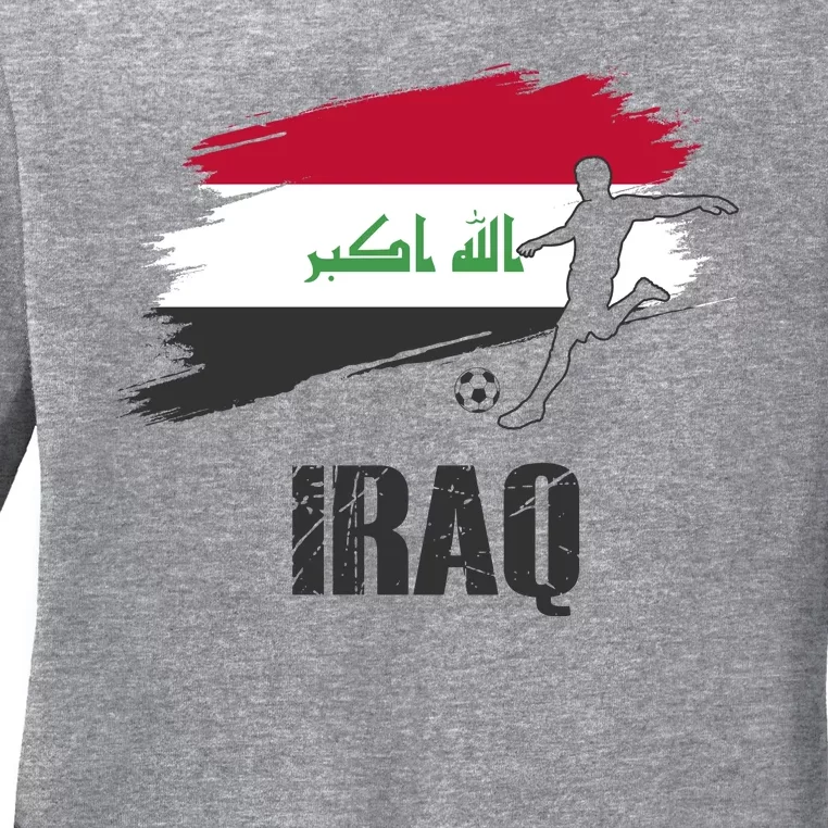 Iraq Football Team Player Flag Ladies Long Sleeve Shirt