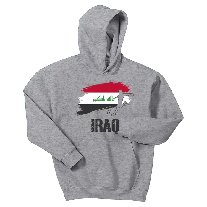 Iraq Football Team Player Flag Kids Hoodie