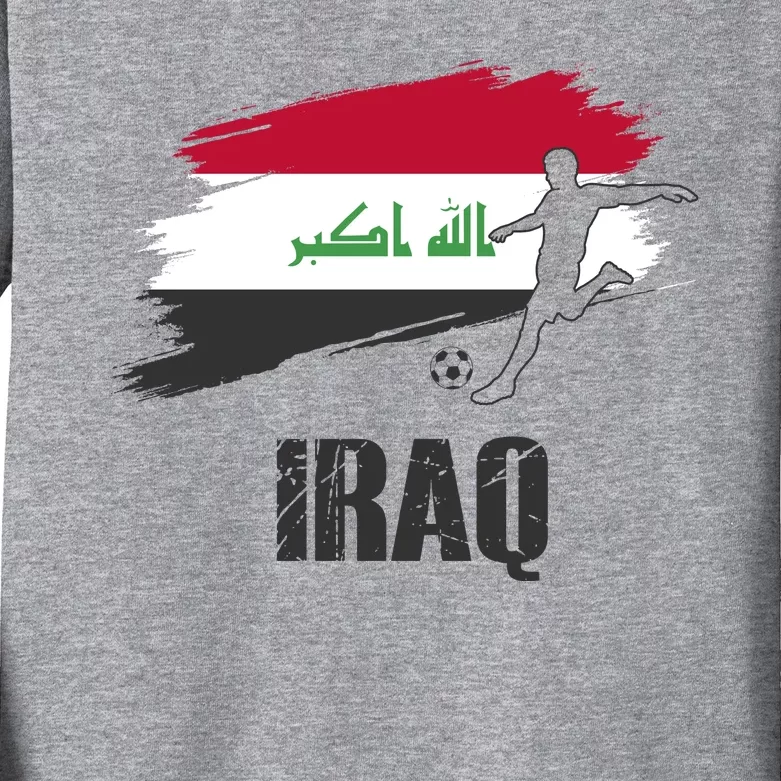 Iraq Football Team Player Flag Kids Long Sleeve Shirt