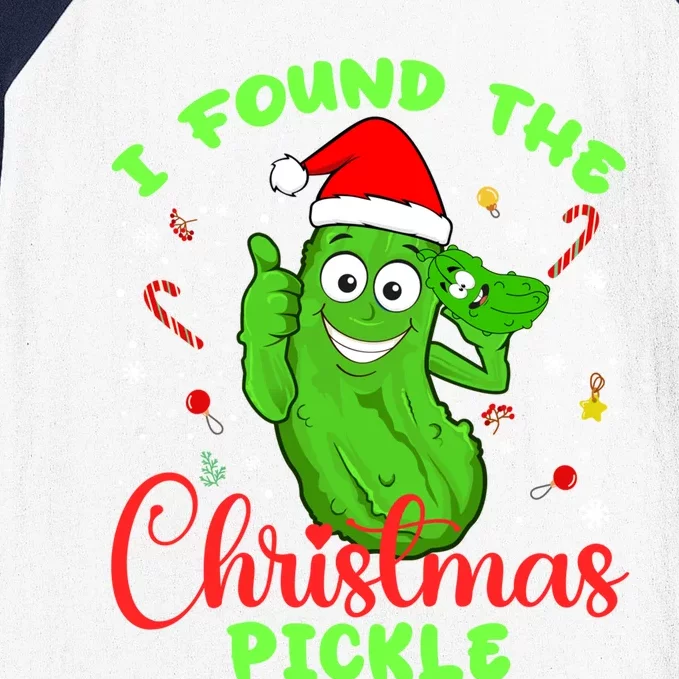 I Found The Christmas Pickle Funny Xmas Party Gift Baseball Sleeve Shirt